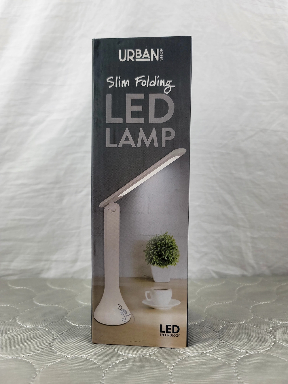 Urban Shop Slim Folding LED Desk Lamp White Touch Activated Dimmable NWT New